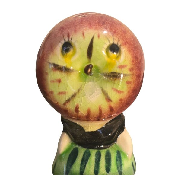 Vintage Anthropomorphic fruit  Salt & Pepper Shakers Apple Head Japan 1950s - Picture 3 of 9